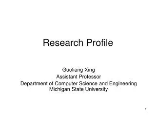 Research Profile