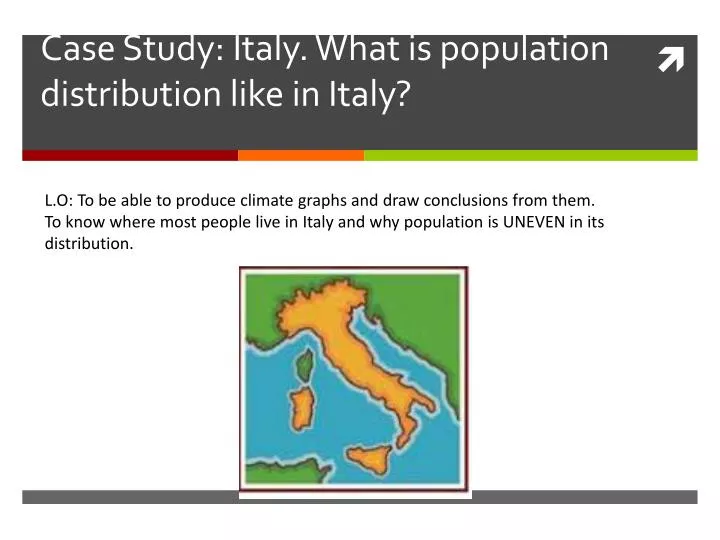 case study italy what is population distribution like in italy