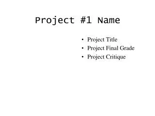 Project #1 Name