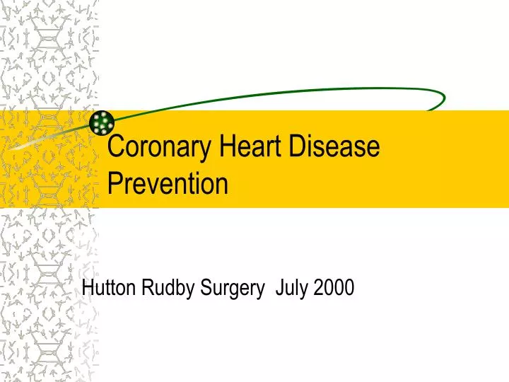 coronary heart disease prevention
