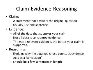 Claim-Evidence-Reasoning
