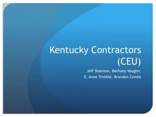 Kentucky Contractors (CEU)