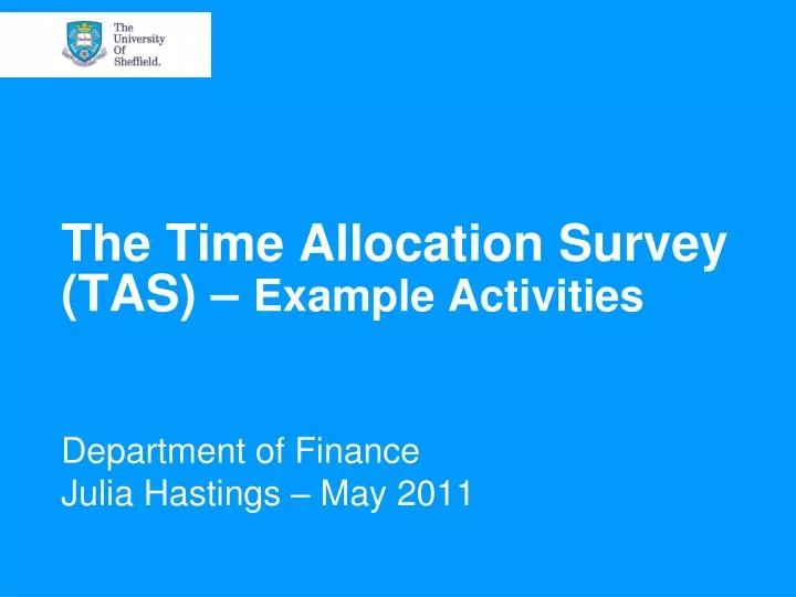 the time allocation survey tas example activities