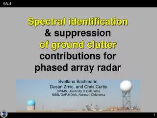 Spectral identification &amp; suppression of ground clutter contributions for phased array radar