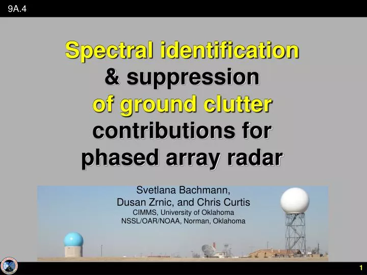 spectral identification suppression of ground clutter contributions for phased array radar