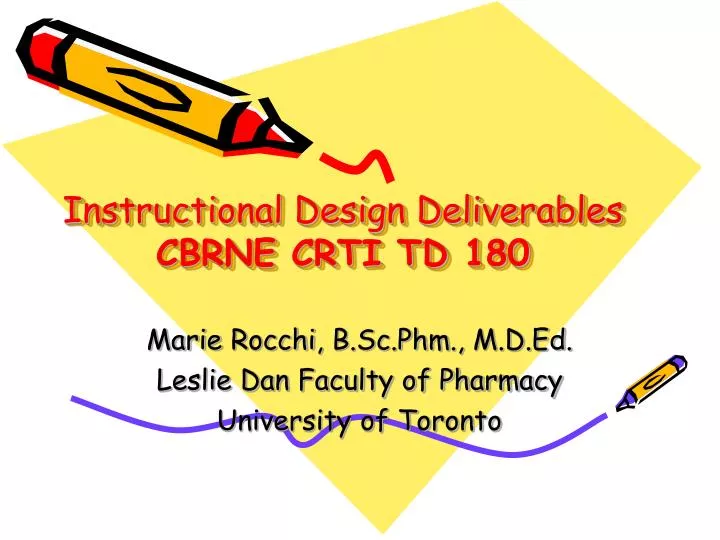 instructional design deliverables cbrne crti td 180