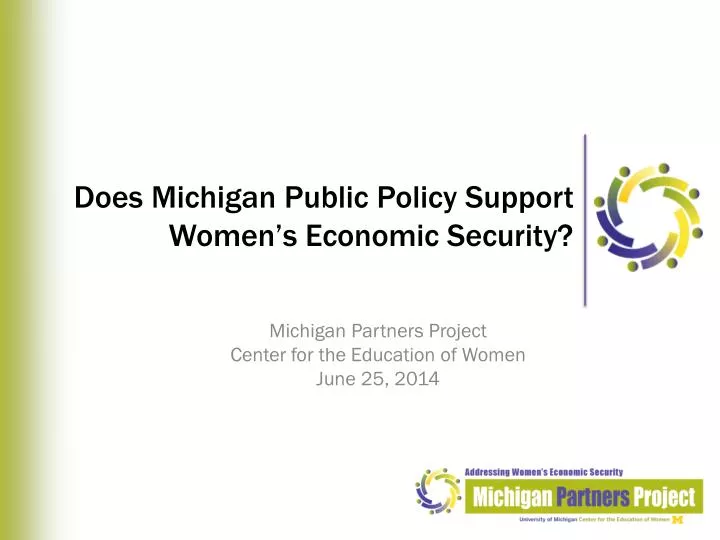 does michigan public policy support women s economic security