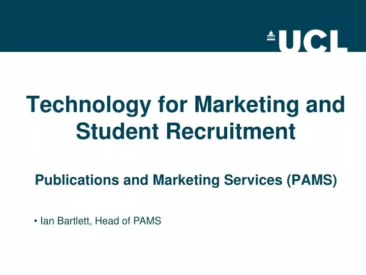 technology for marketing and student recruitment publications and marketing services pams