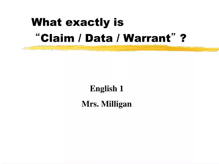 what exactly is claim data warrant