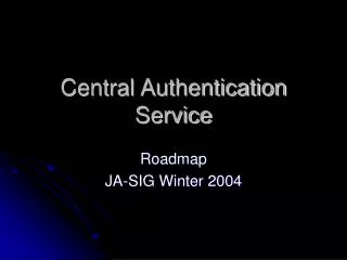 Central Authentication Service