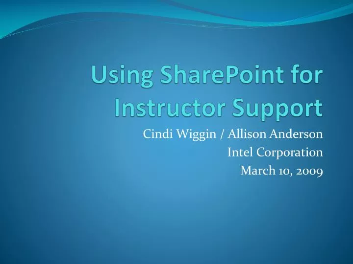 using sharepoint for instructor support