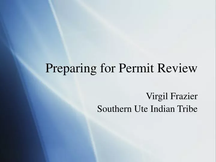 preparing for permit review