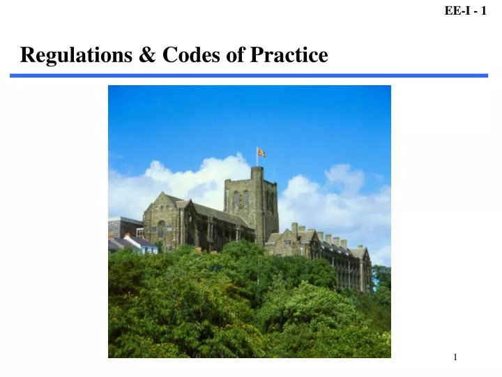 regulations codes of practice