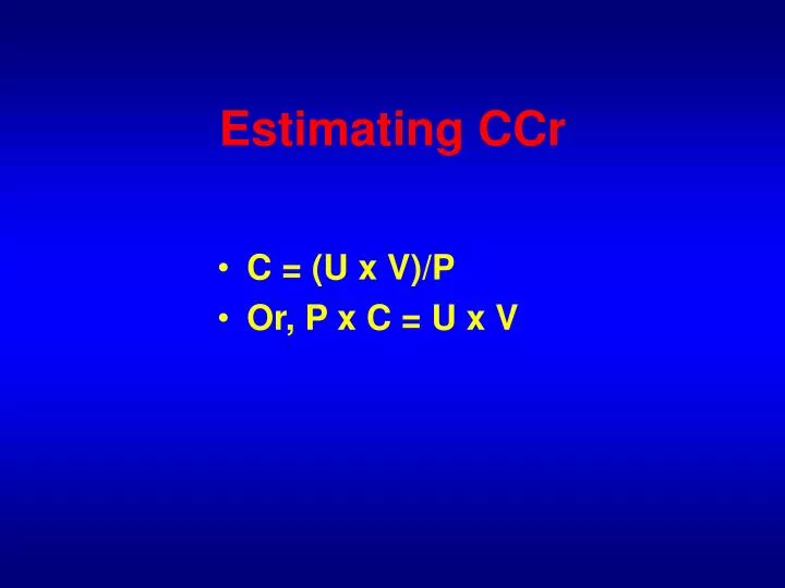 estimating ccr