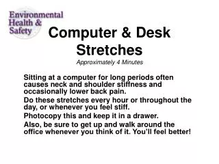 computer desk stretches approximately 4 minutes