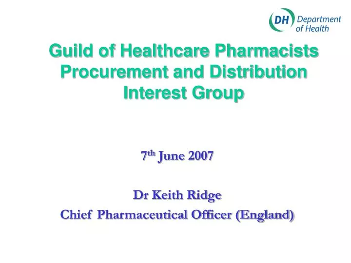 guild of healthcare pharmacists procurement and distribution interest group
