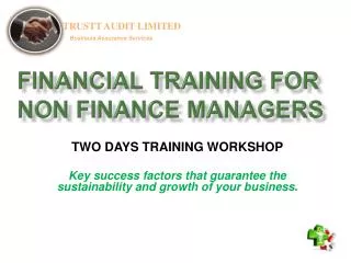 FINANCIAL TRAINING FOR NON FINANCE MANAGERS