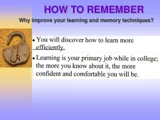 HOW TO REMEMBER