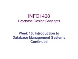 INFO1408 Database Design Concepts