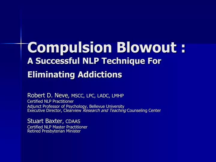 compulsion blowout a successful nlp technique for eliminating addictions