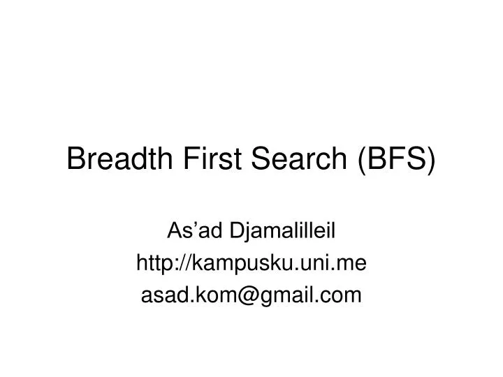 breadth first search bfs