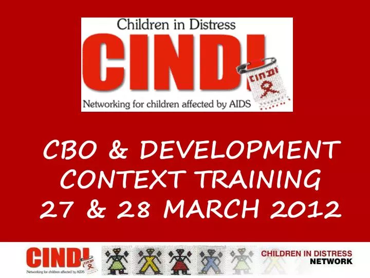 cbo development context training 27 28 march 2012