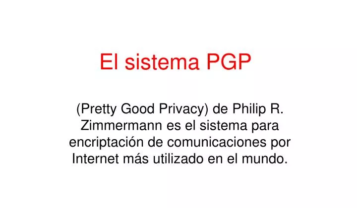 el sistema pgp