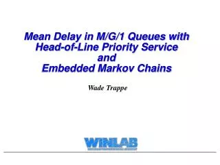 Mean Delay in M/G/1 Queues with Head-of-Line Priority Service and Embedded Markov Chains