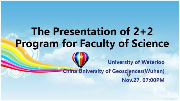 the presentation of 2 2 program for faculty of science