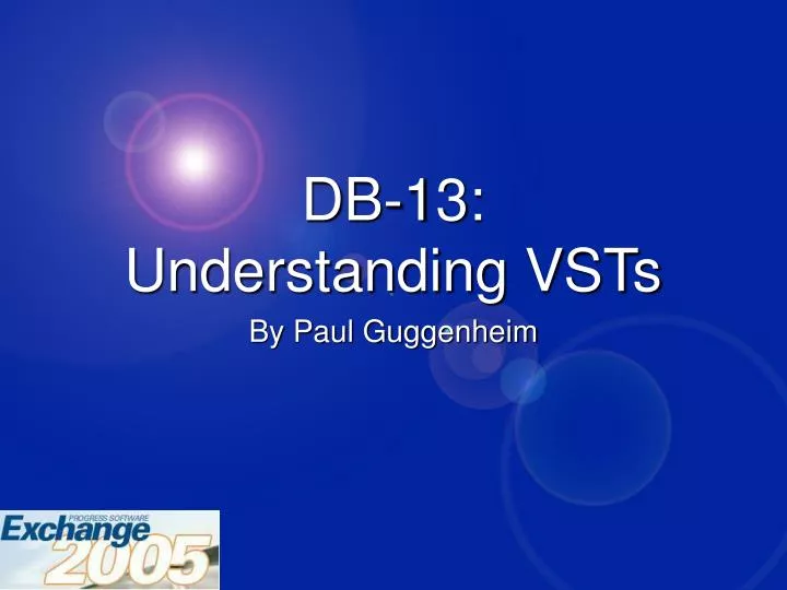 db 13 understanding vsts