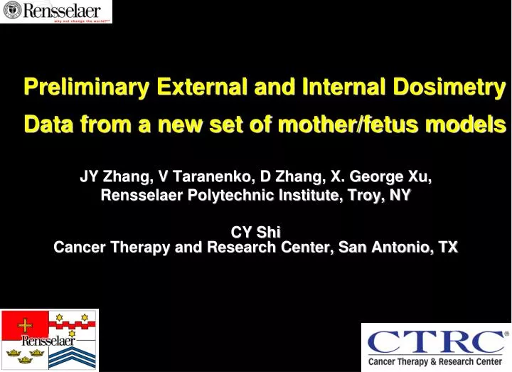 preliminary external and internal dosimetry data from a new set of mother fetus models