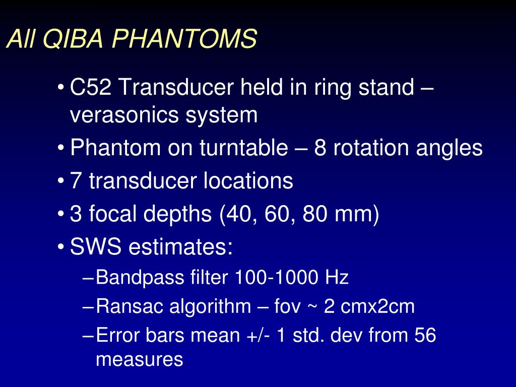 PPT - Analysis of Shear Wave Speeds Using QIBA Phantoms on Verasonics ...