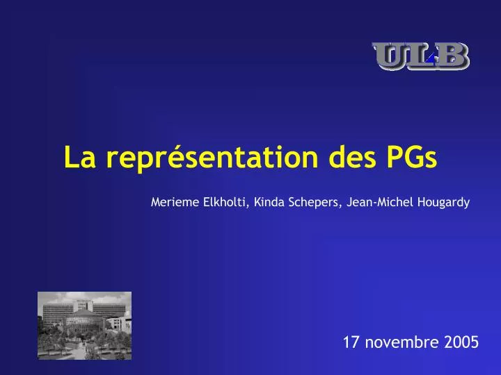 la repr sentation des pgs