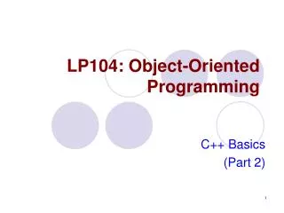 LP104: Object-Oriented Programming
