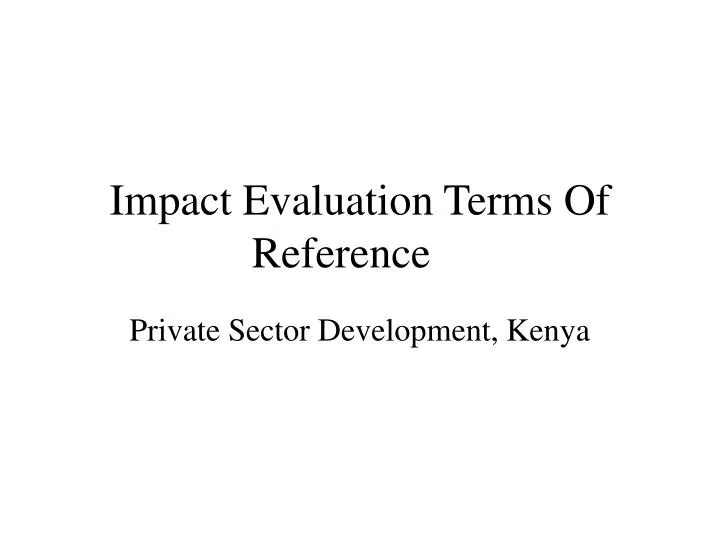 impact evaluation terms of reference