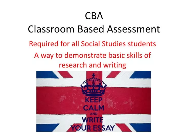 cba classroom based assessment