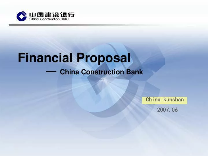 financial proposal china construction bank