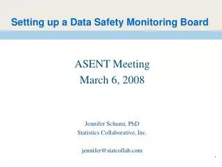 Setting up a Data Safety Monitoring Board