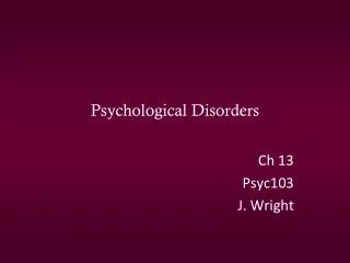 psychological disorders