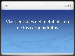 Vías centrales del metabolismo de los carbohidratos