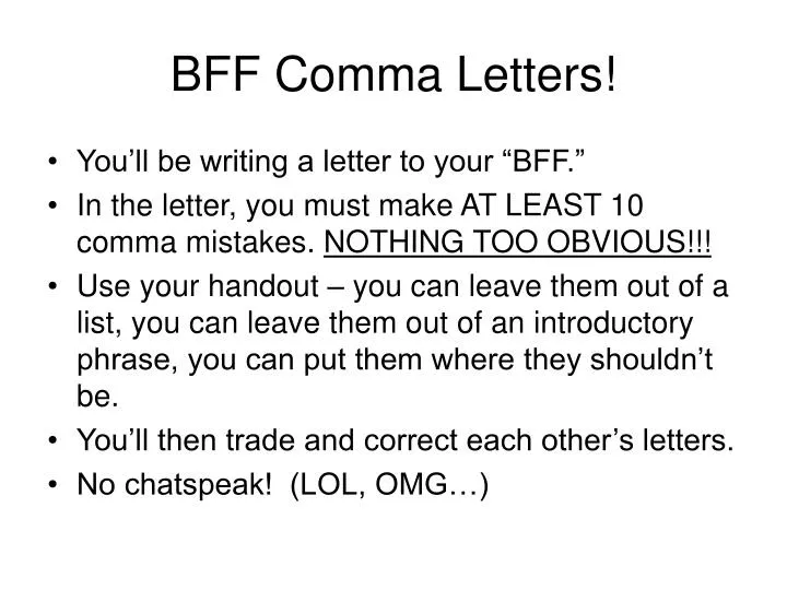bff comma letters