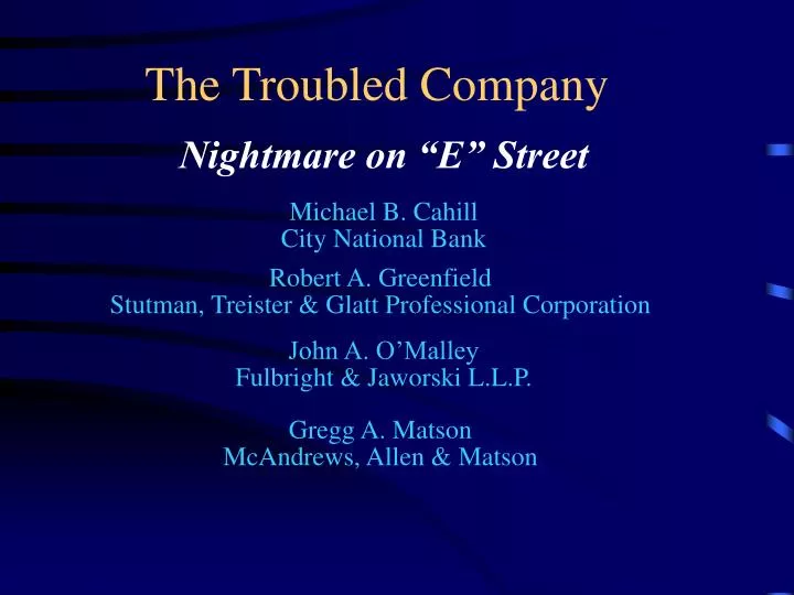 the troubled company