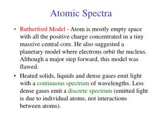 Atomic Spectra