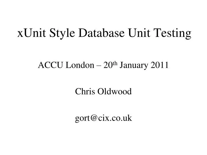 xunit style database unit testing