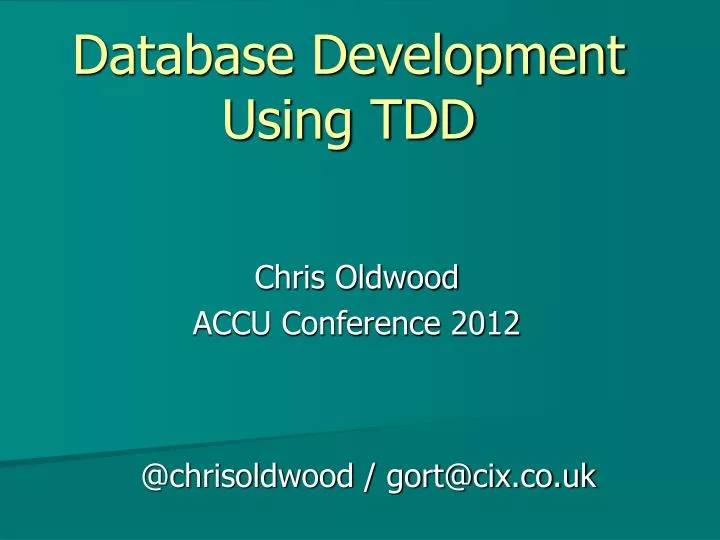 database development using tdd