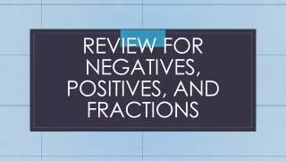 Review For Negatives, Positives, and Fractions