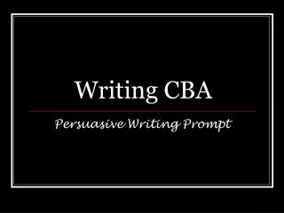 Writing CBA
