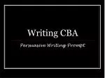 Writing CBA - slide 1