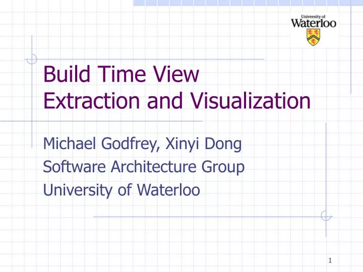 build time view extraction and visualization