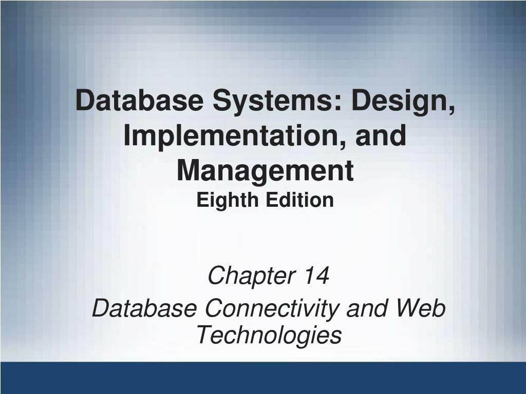 PPT - Database Connectivity and Web Technologies in Database Systems ...